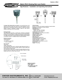 Thumbnail of document Manual - VRLS - Vibrating Rod Level Switch